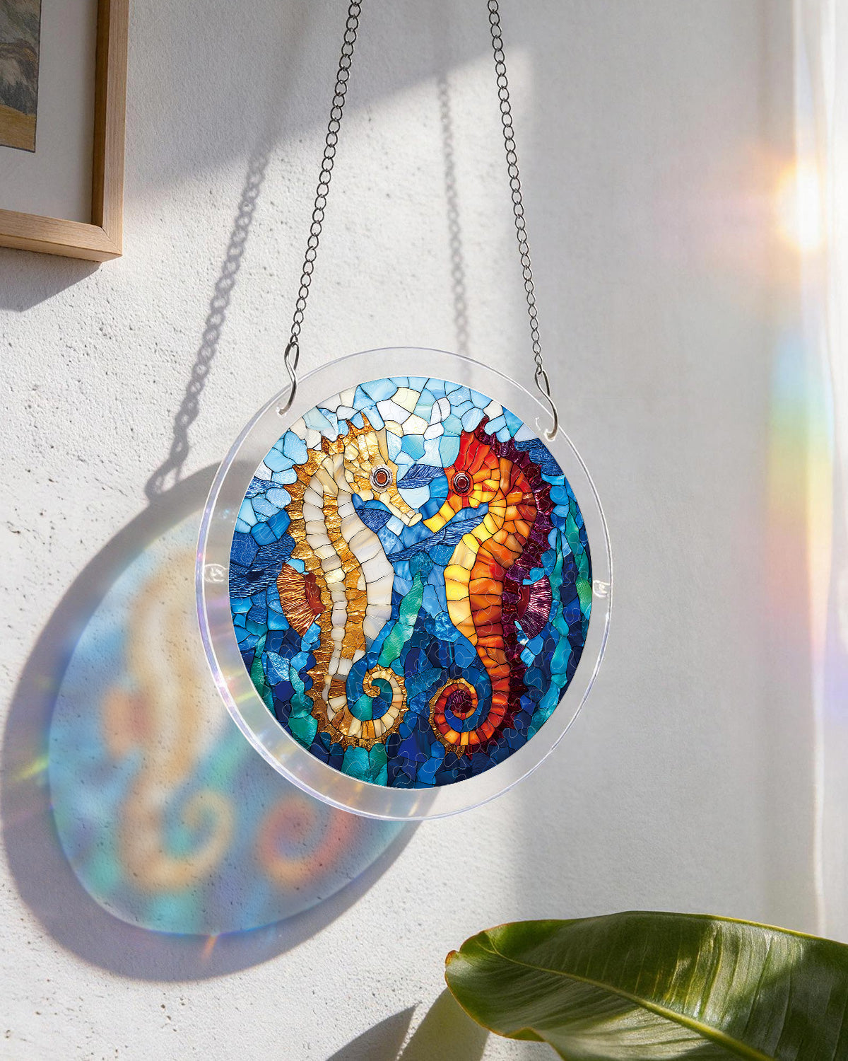 Vertr?umte Seepferdchen Licht-Suncatcher-Acrylfensterkunst