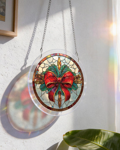 Weihnachtsschleifen-Lichtf?nger-Acrylfensterkunst