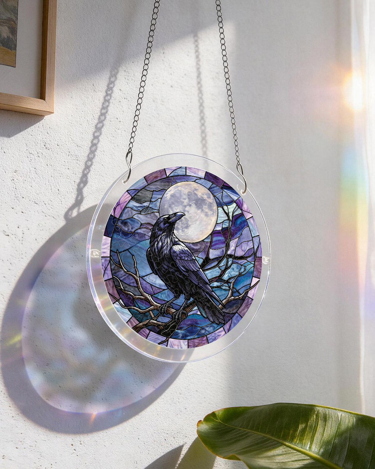 Mondlicht-Rabenlicht-Sonnenf?nger ¨C Acryl-Fensterkunst
