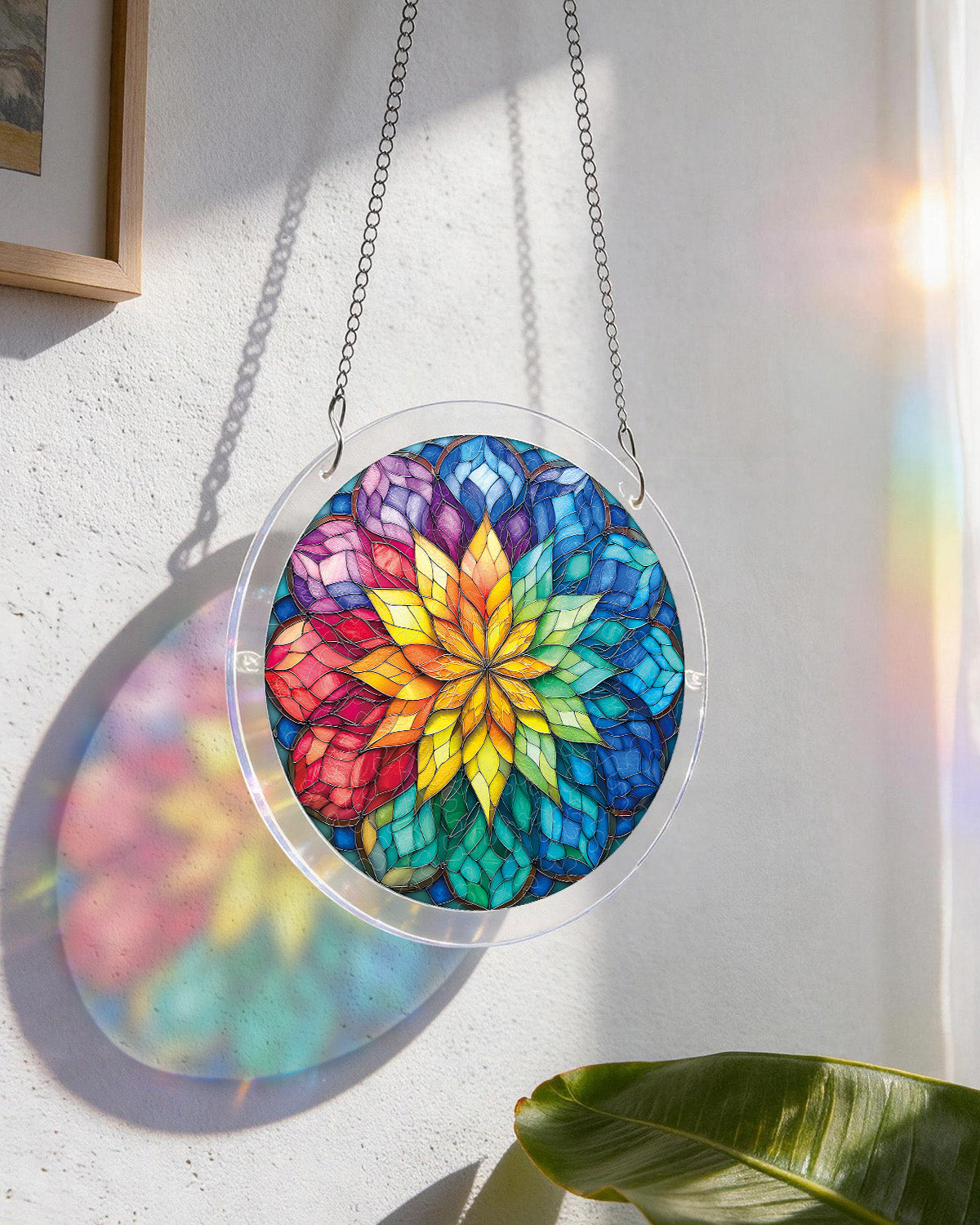 Strahlendes Blumenrad-Licht-Sonnenf?nger ¨C Acryl-Fensterkunst
