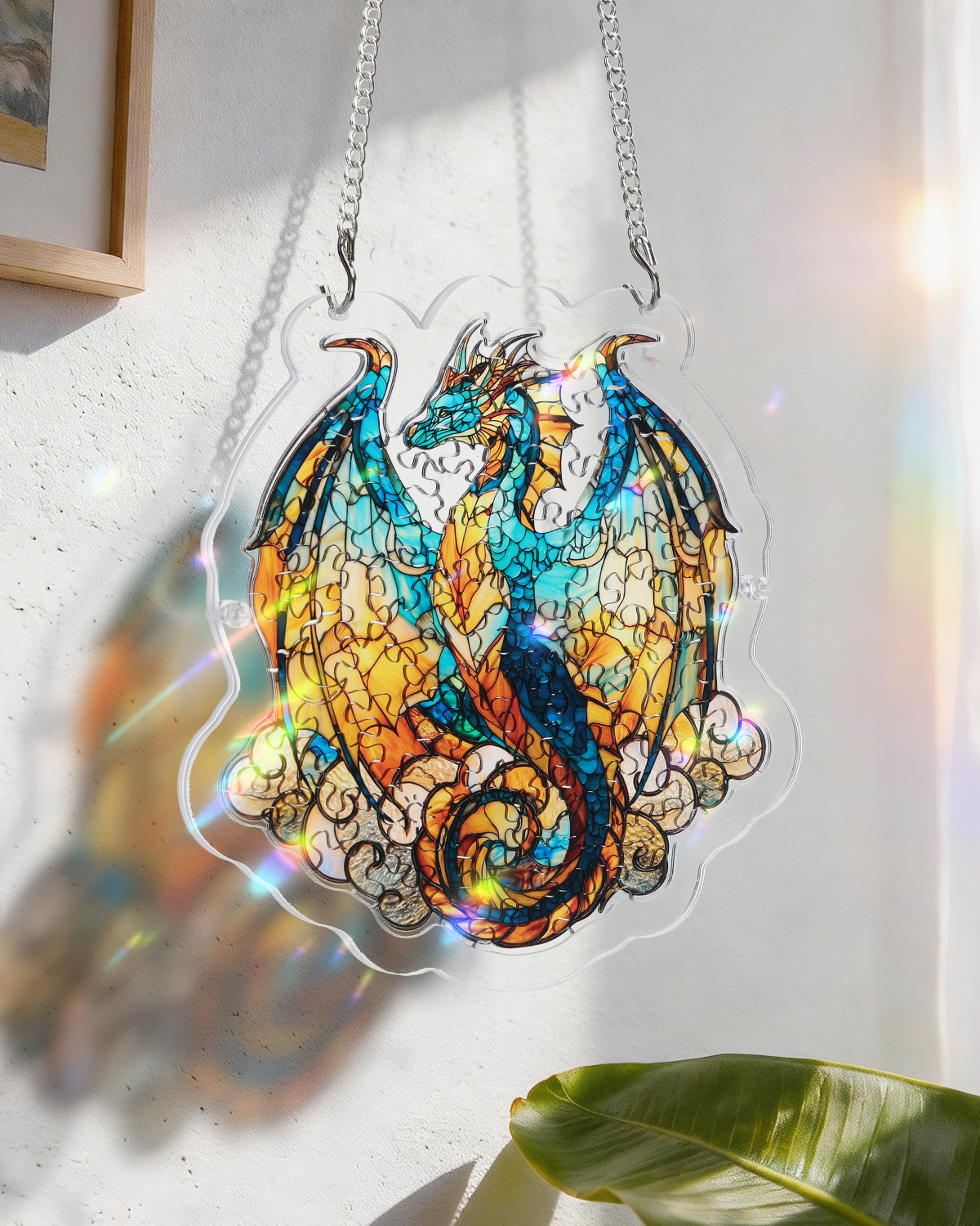 Ozeanfeuer Drachen Licht Sonnenf?nger-Acryl Fensterkunst