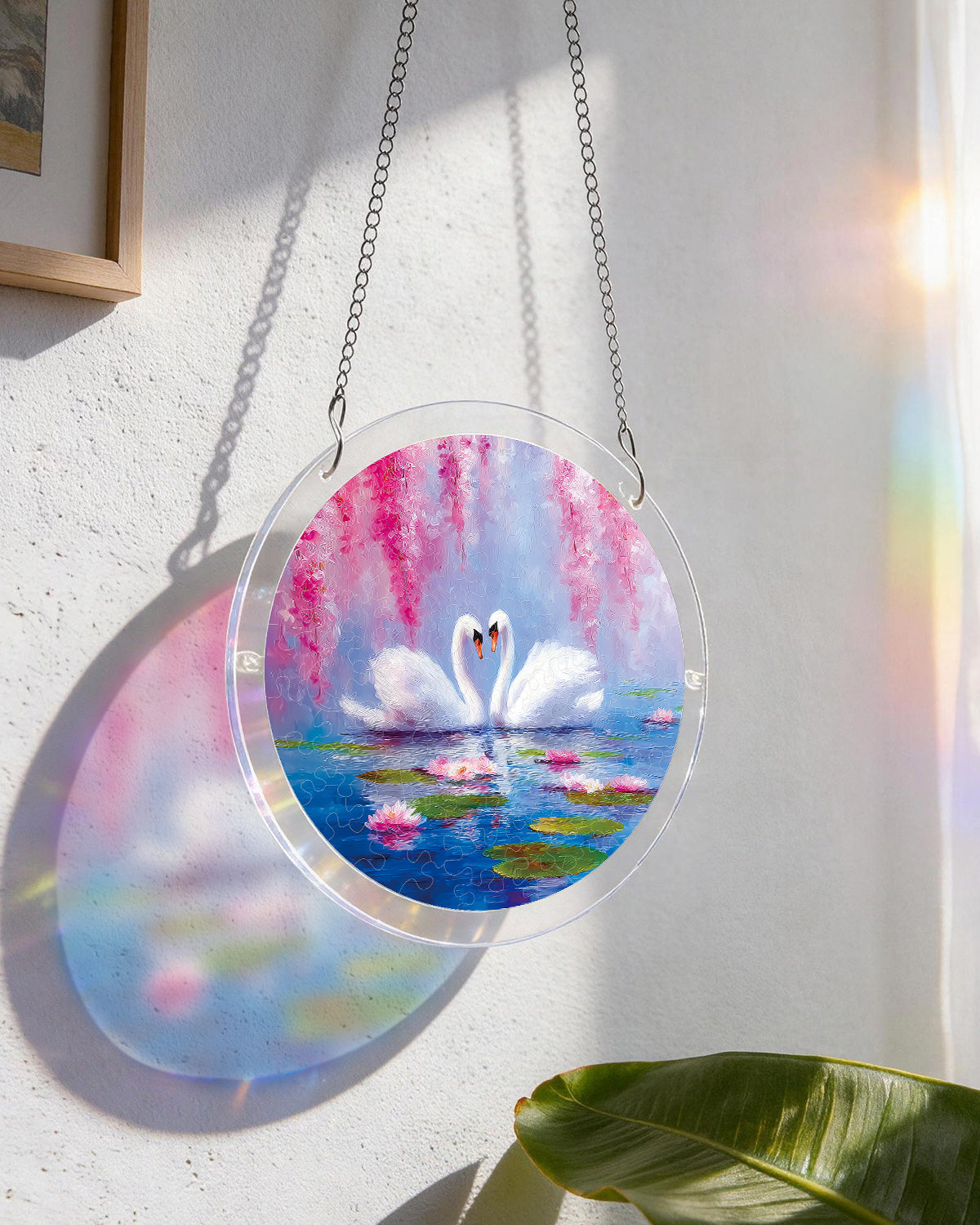 Schw?ne in Bl¨¹tensee-Lichtfang ¨C Acrylfensterkunst