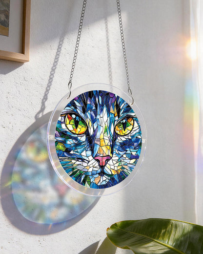 Mosaik Katze Lichtf?nger-Acryl Fensterkunst