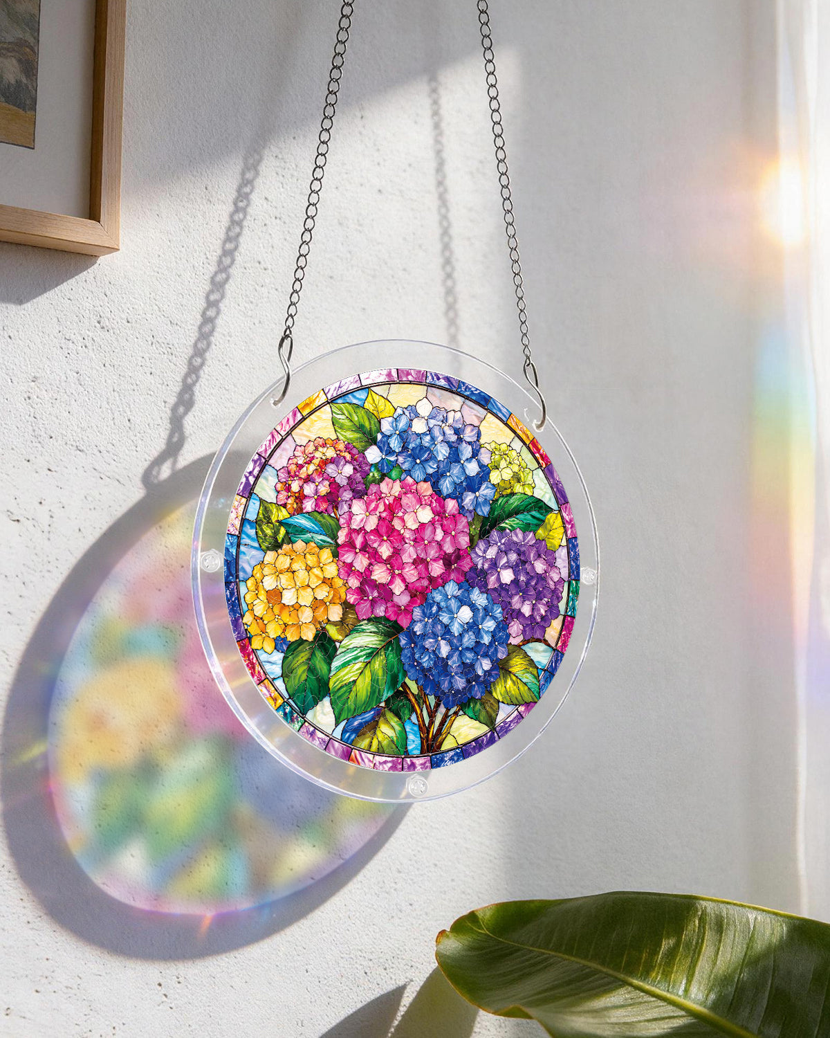 Hortensie in voller Bl¨¹te Lichtf?nger-Acrylfensterkunst