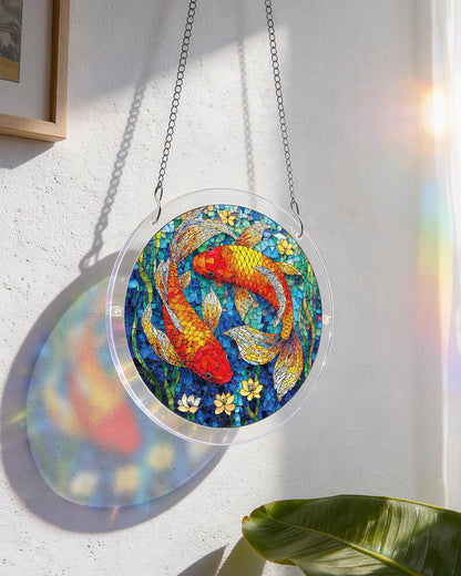 Koi-Traumteich-Lichtf?nger ¨C Acryl-Fensterkunst