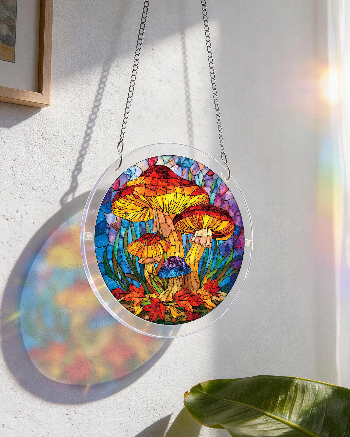 Mystischer Pilzwald Licht-Sonnenf?nger-Acrylfensterkunst