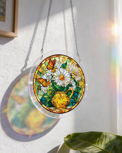 G?nsebl¨¹mchen Schmetterling Gartenlicht Sonnenf?nger-Acryl Fensterkunst