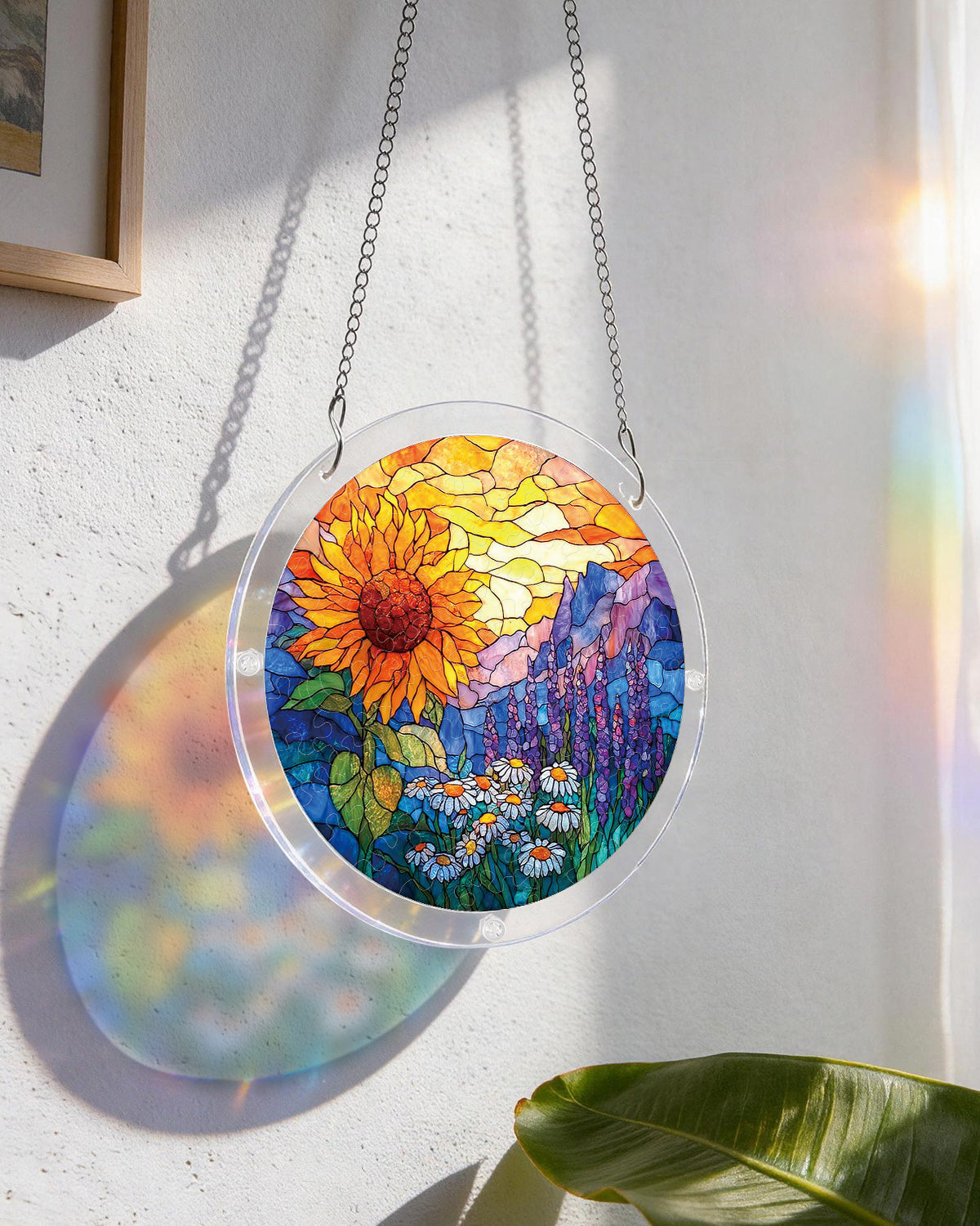 Sonnenblumenwiese Lichtf?nger ¨C Fensterbild aus Acryl