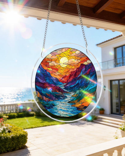 Glasierter Bergmondlicht-Sonnenf?nger ¨C Acrylfensterkunst