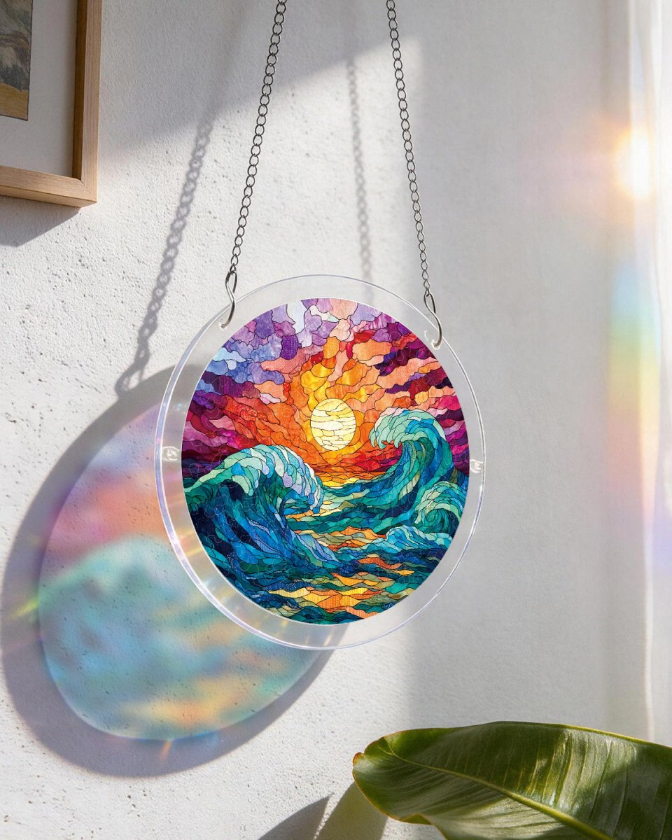 Goldene Gezeiten-Licht-Sonnenf?nger ¨C Acrylfensterkunst