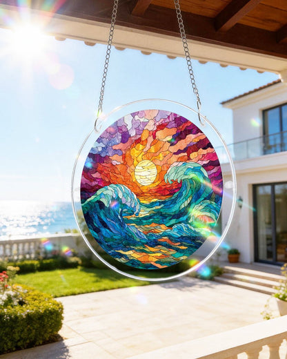 Goldene Gezeiten-Licht-Sonnenf?nger ¨C Acrylfensterkunst