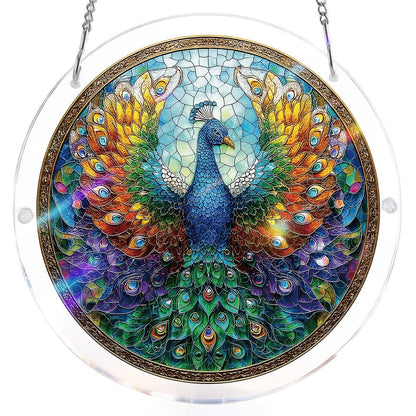 Strahlender Pfau Lichtf?nger-Acrylfensterkunst