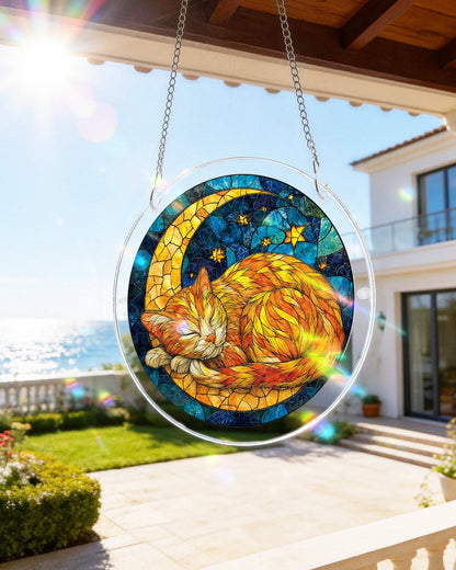 Sternenmondkatze Licht-Sonnenf?nger-Acrylfensterkunst