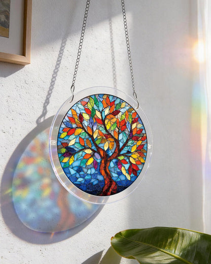 Fensterbild Baum aus strahlendem Glas ¨C Acrylfensterkunst