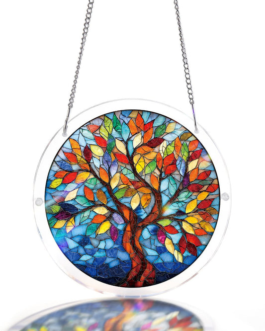 Fensterbild Baum aus strahlendem Glas ¨C Acrylfensterkunst