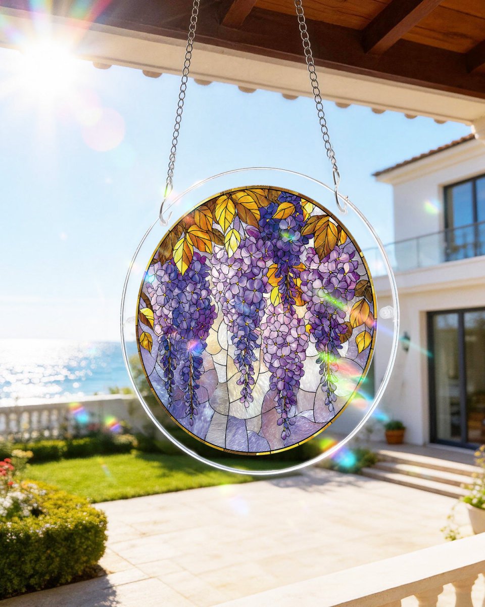 Blauregen in Glaslicht-Lichtf?nger ¨C Acryl-Fensterkunst