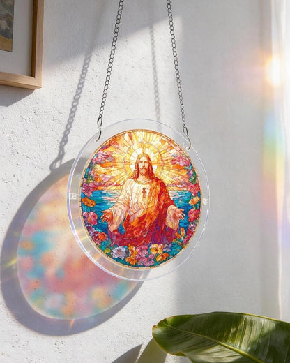 Heiliges Licht Jesu Lichtf?nger-Acryl-Fensterbild