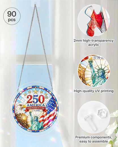 Acrylic Jigsaw Puzzle Suncatcher - American Bicentennial