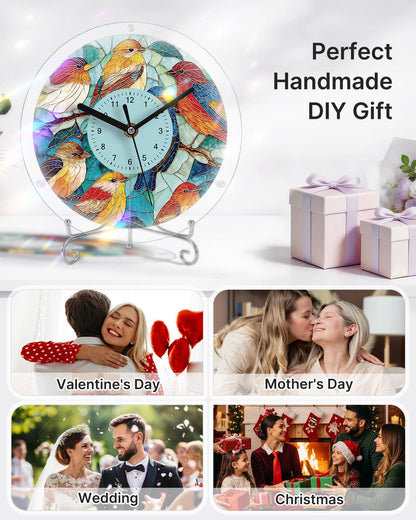 DIY Acrylic Puzzle Clock Kit - Birds in Harmony