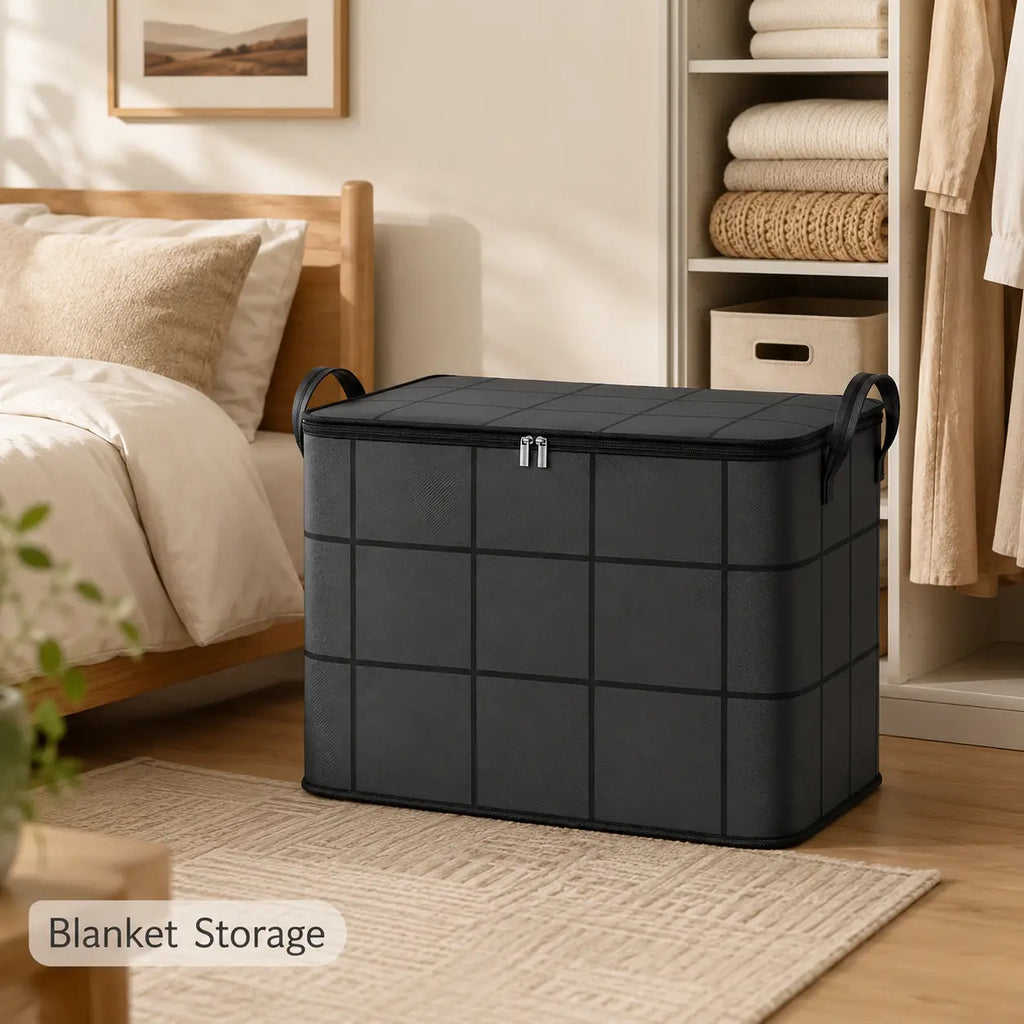 High-Capacity Fabric Organizer Bag with Zipper for Home & Moving