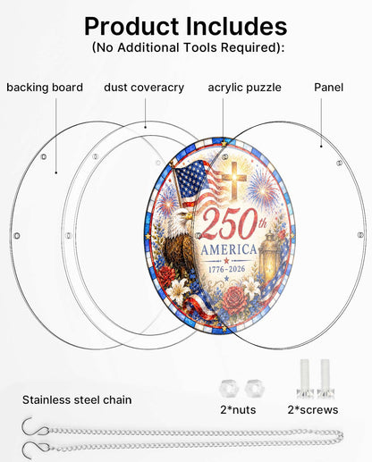 Acrylic Jigsaw Puzzle Suncatcher - Faith & Freedom