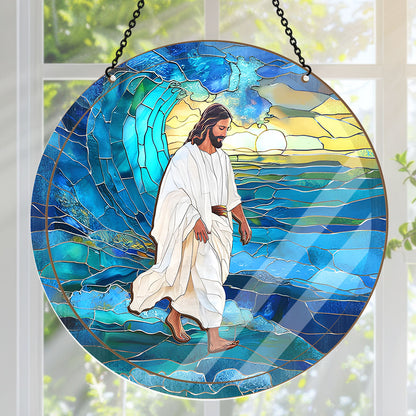 Jesus Walks On Water -  Window Hanging Suncatcher