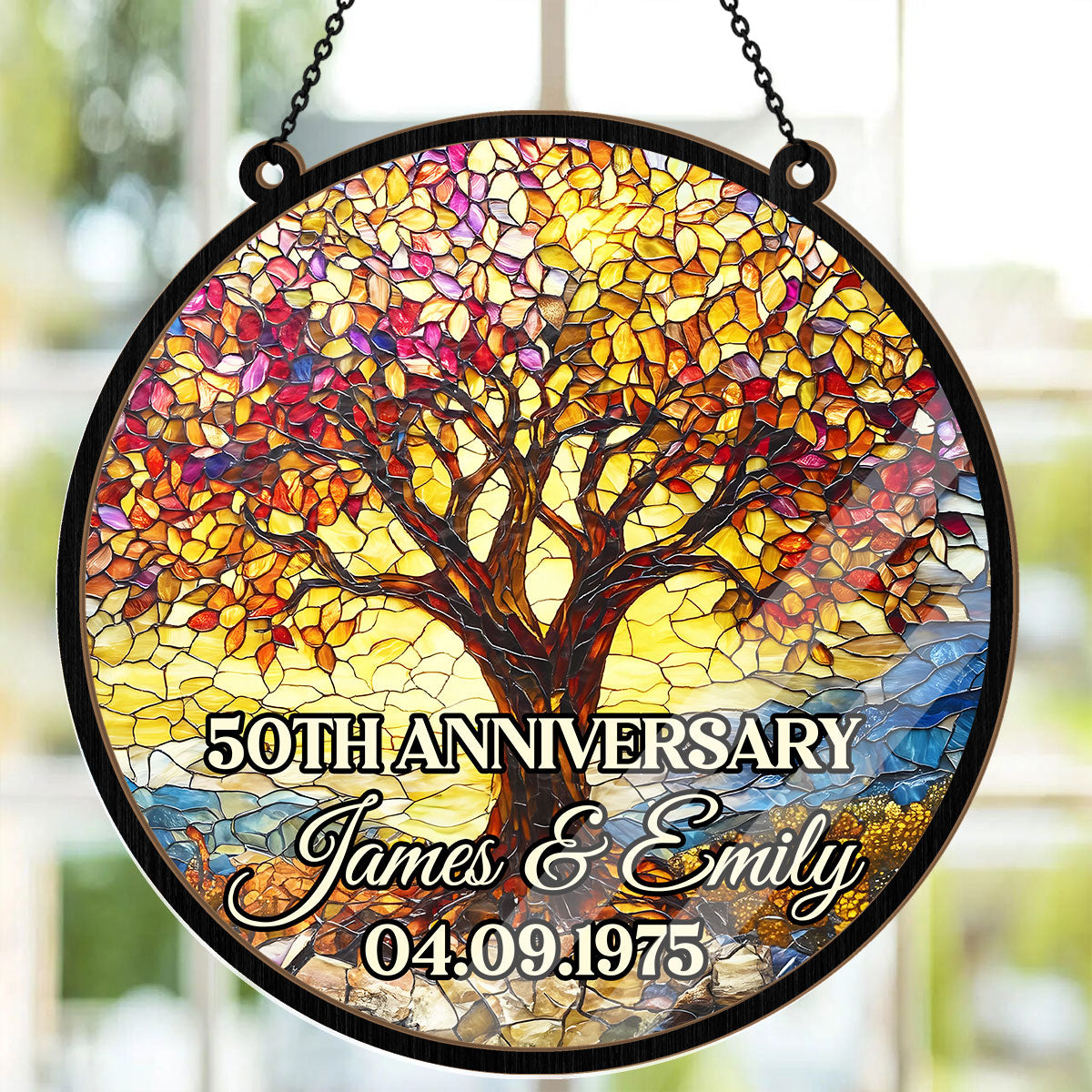 Sunset Of Love Tree - Personalized Window Hanging Suncatcher