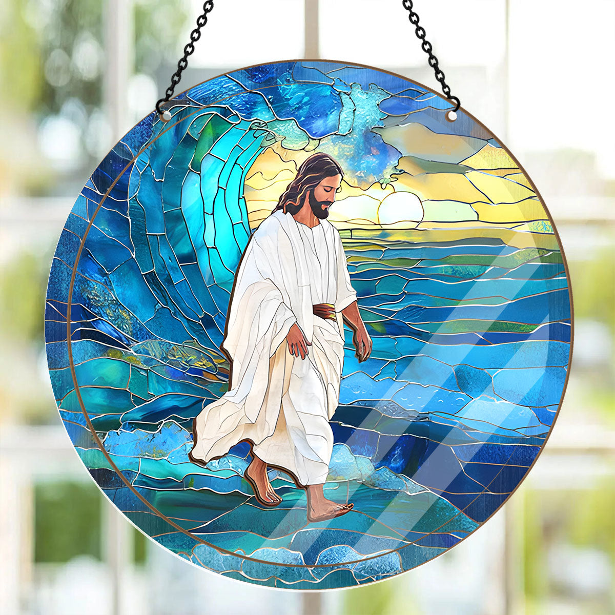 Jesus Walks On Water -  Window Hanging Suncatcher
