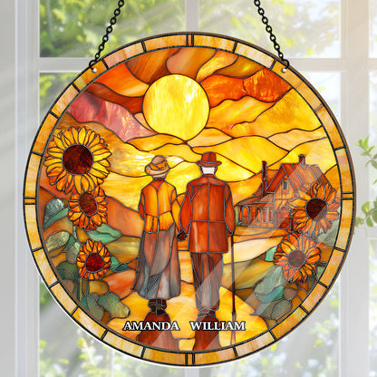 Golden Love Path - Personalized Window Hanging Suncatcher