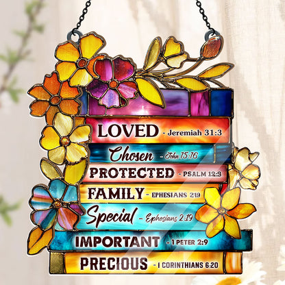 Library Of Blessings I Am Scripture Art -  Window Hanging Suncatcher