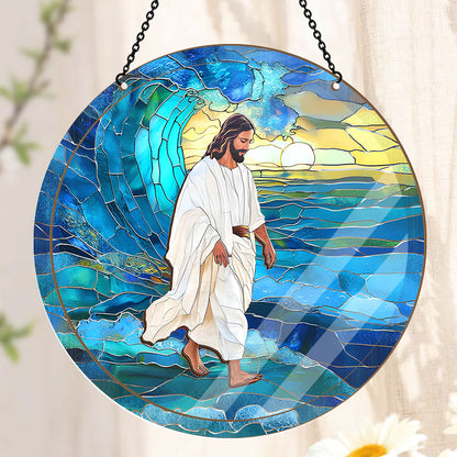 Jesus Walks On Water -  Window Hanging Suncatcher