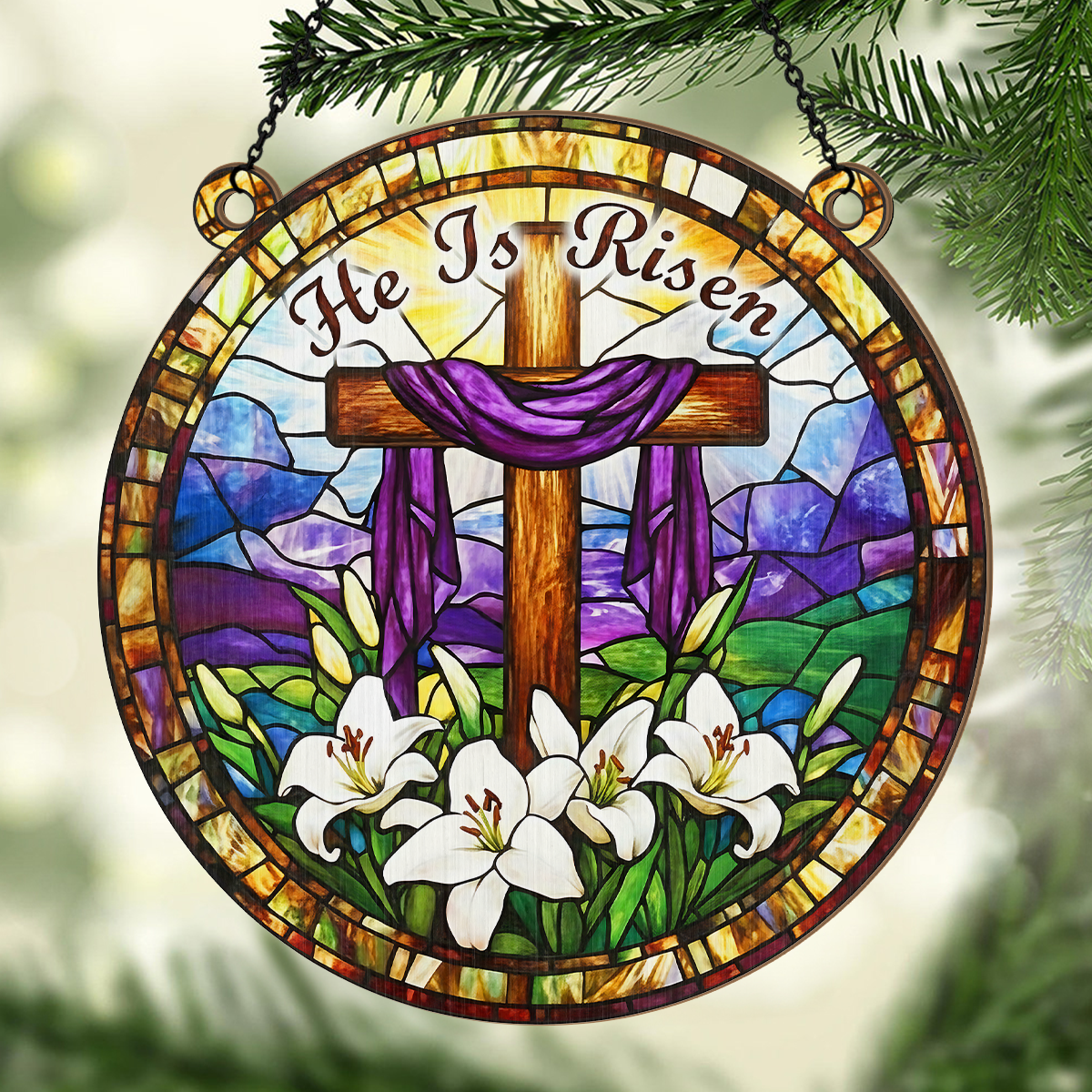 Bloom After The Cross - Personalized Window Hanging Suncatcher
