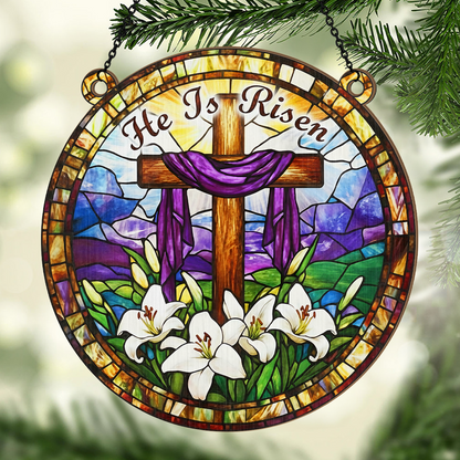 Bloom After The Cross - Personalized Window Hanging Suncatcher