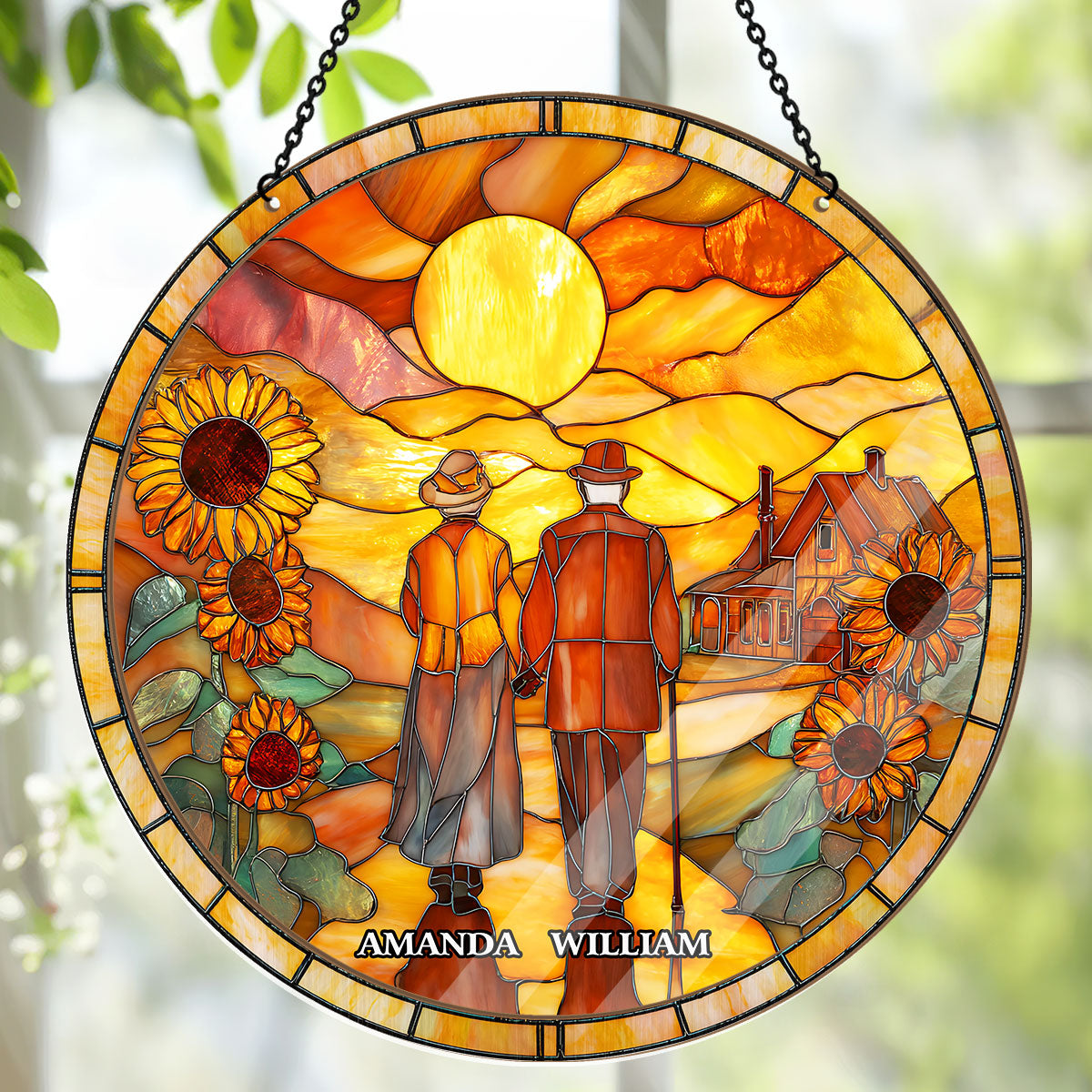 Golden Love Path - Personalized Window Hanging Suncatcher
