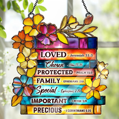 Library Of Blessings I Am Scripture Art -  Window Hanging Suncatcher