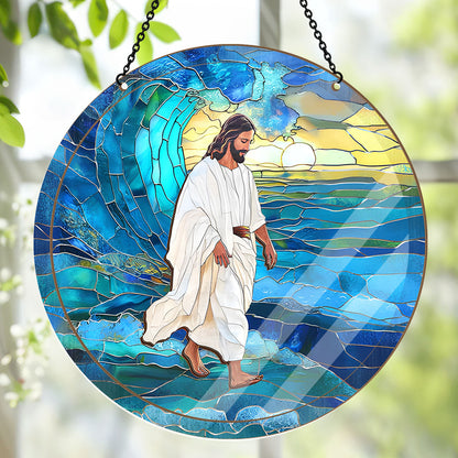 Jesus Walks On Water -  Window Hanging Suncatcher