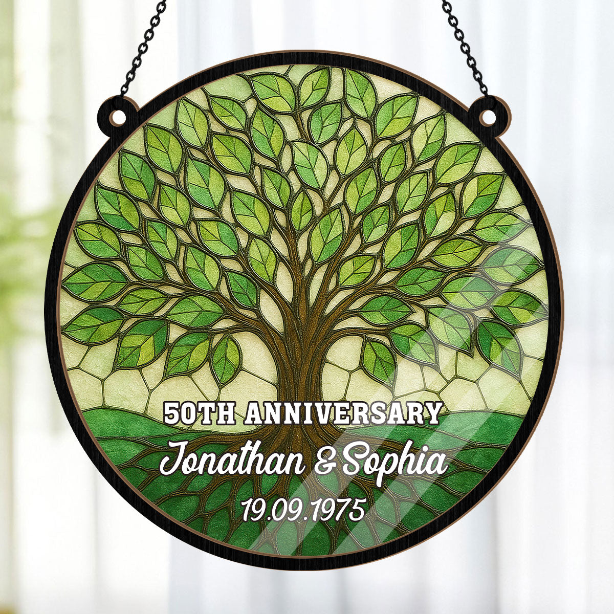 Tree Of Life Anniversary Keepsake - Personalized Window Hanging Suncatcher
