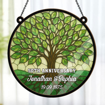 Tree Of Life Anniversary Keepsake - Personalized Window Hanging Suncatcher