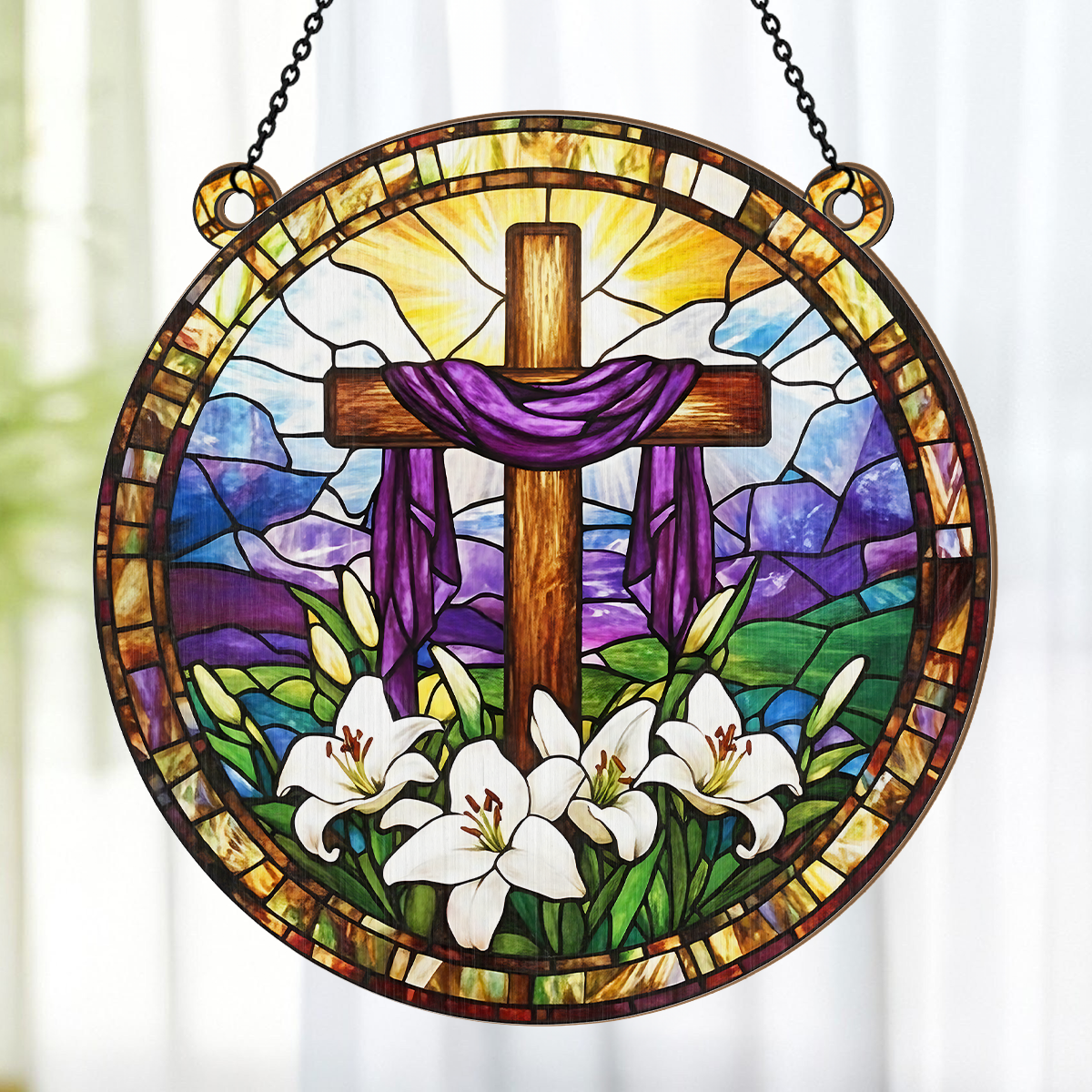 Bloom After The Cross - Personalized Window Hanging Suncatcher