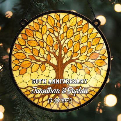 Tree Of Life Anniversary Keepsake - Personalized Window Hanging Suncatcher