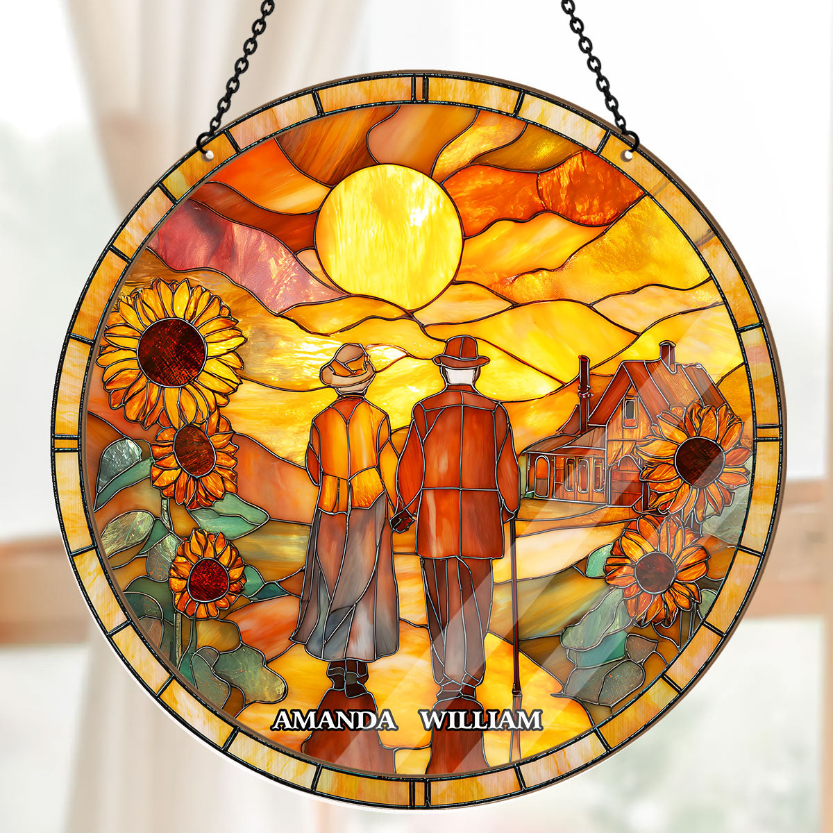 Golden Love Path - Personalized Window Hanging Suncatcher