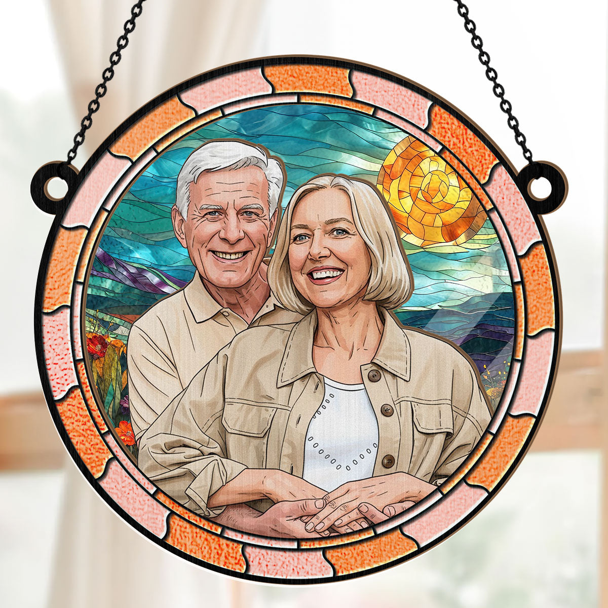 Fall For You More Every Day - Personalized Window Hanging Suncatcher