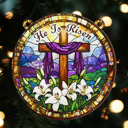 Bloom After The Cross - Personalized Window Hanging Suncatcher