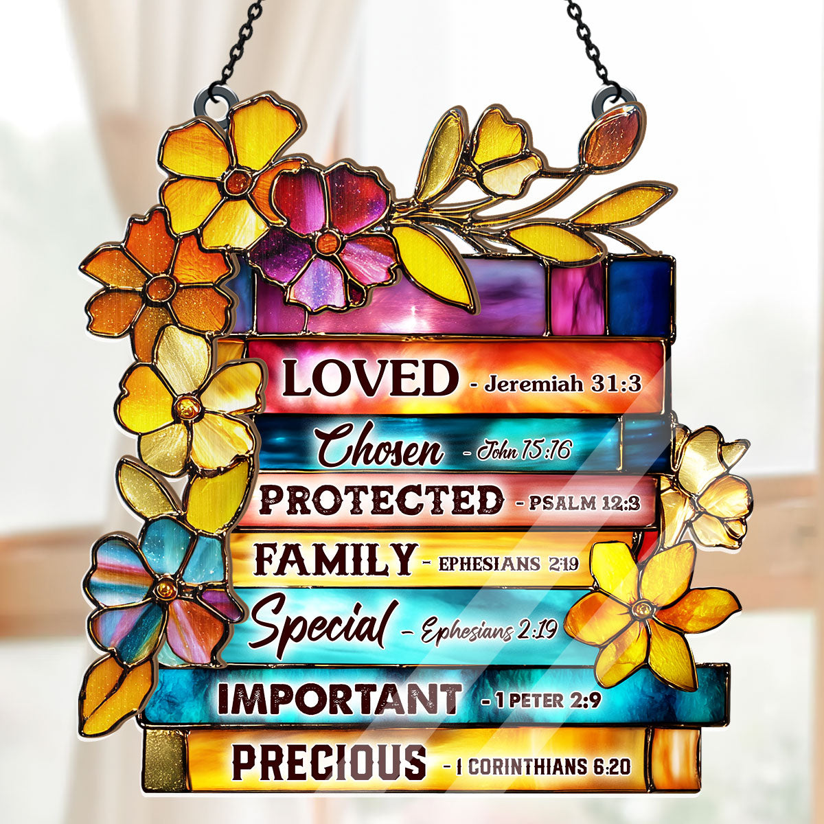 Library Of Blessings I Am Scripture Art -  Window Hanging Suncatcher