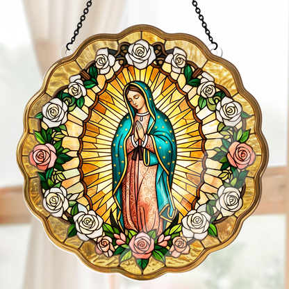 Virgin Mary Golden Halo -  Window Hanging Suncatcher