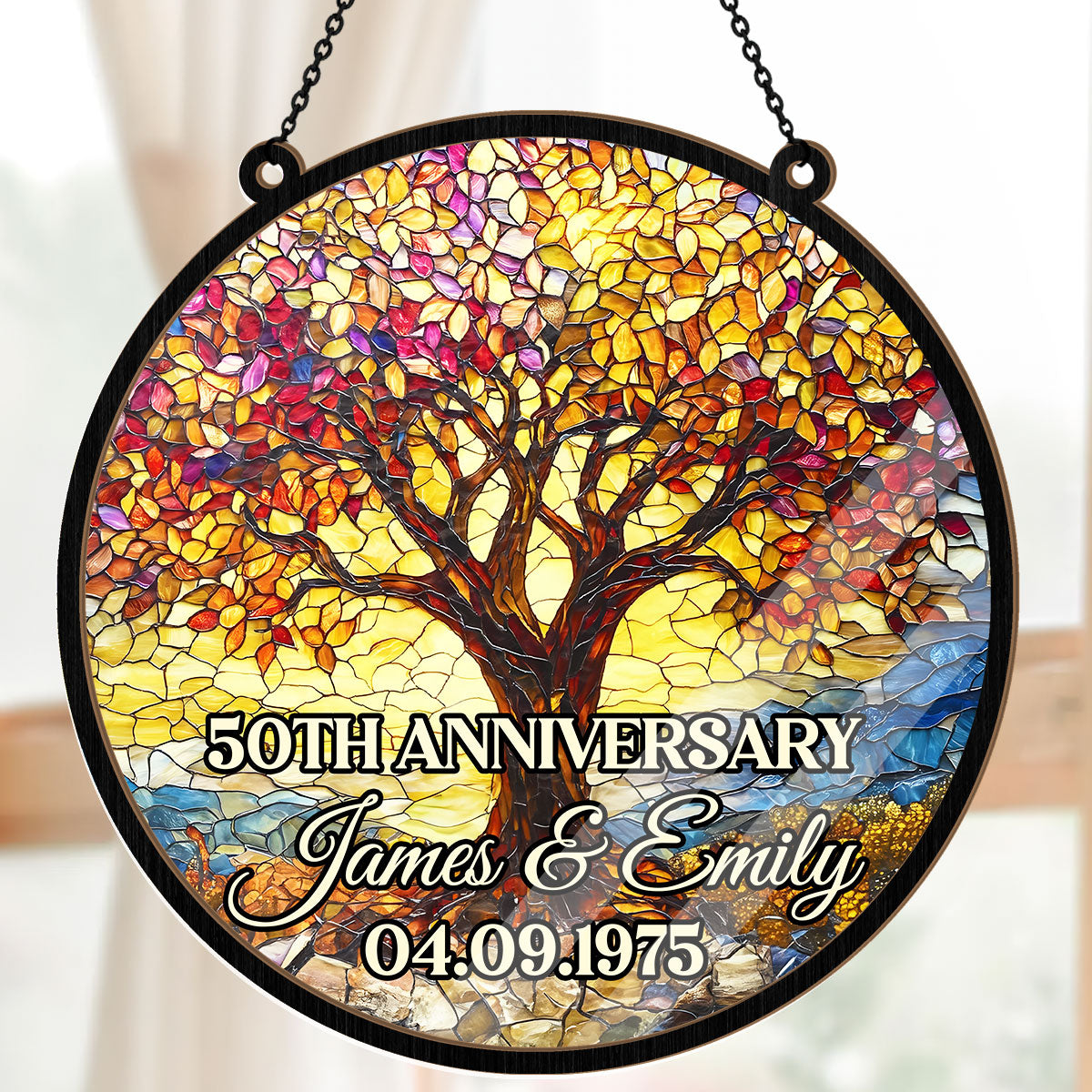Sunset Of Love Tree - Personalized Window Hanging Suncatcher