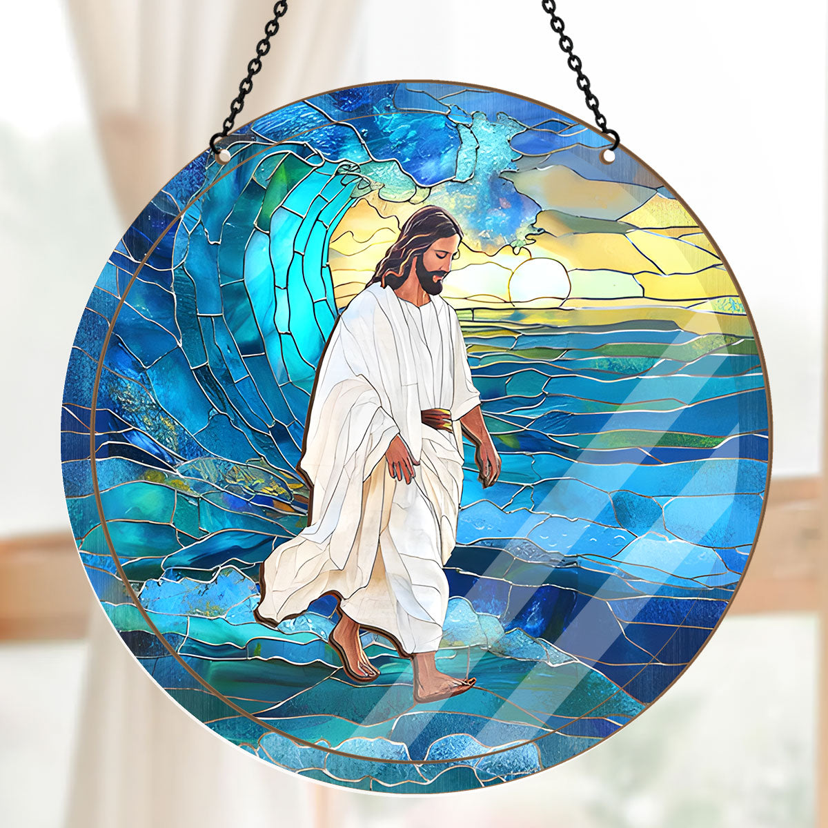 Jesus Walks On Water -  Window Hanging Suncatcher