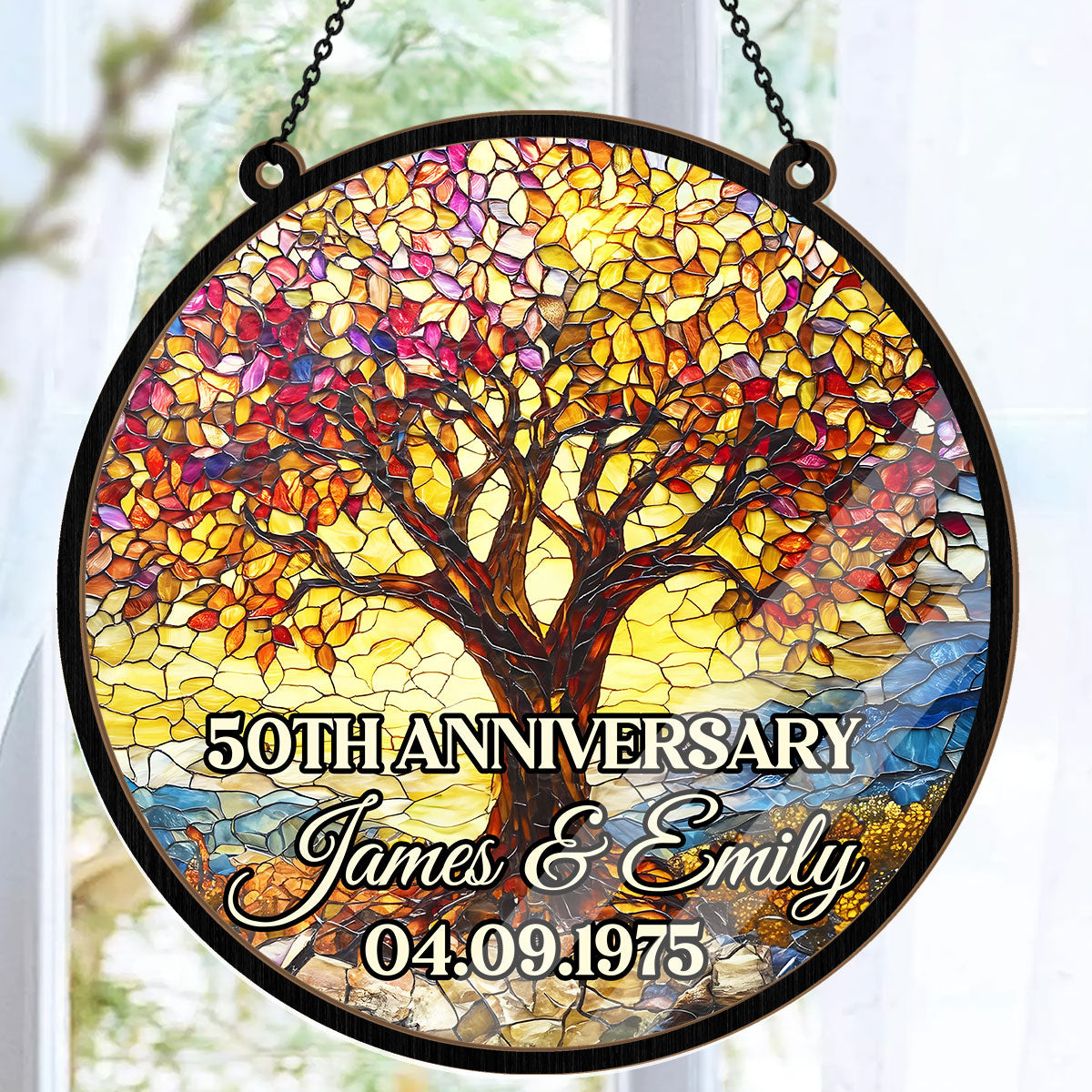 Sunset Of Love Tree - Personalized Window Hanging Suncatcher