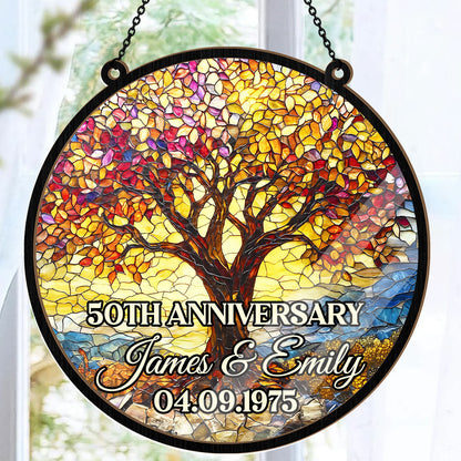 Sunset Of Love Tree - Personalized Window Hanging Suncatcher