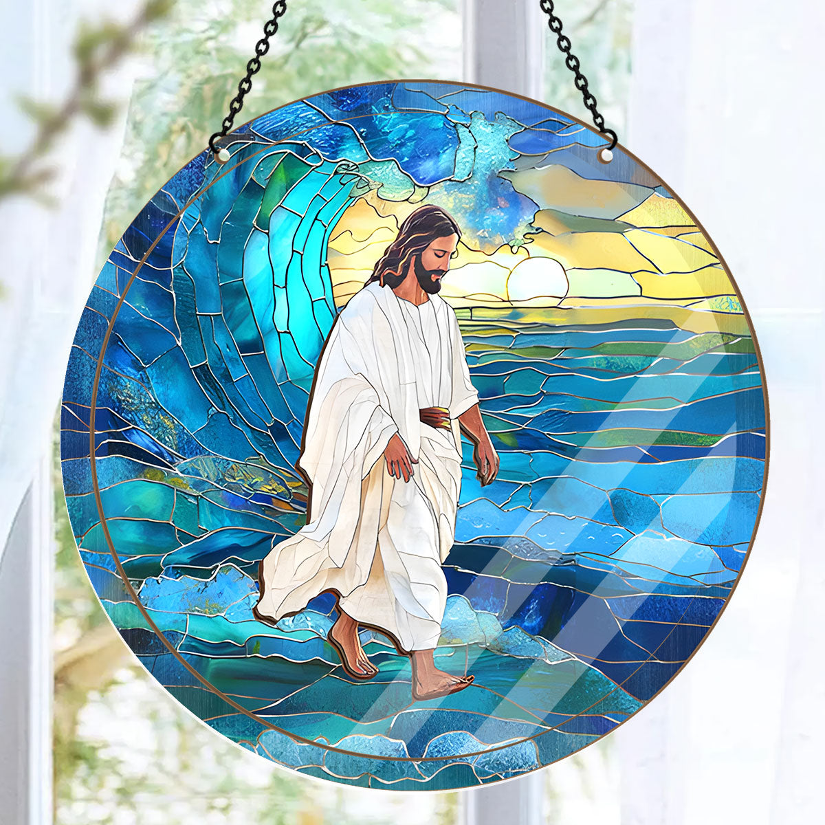 Jesus Walks On Water -  Window Hanging Suncatcher